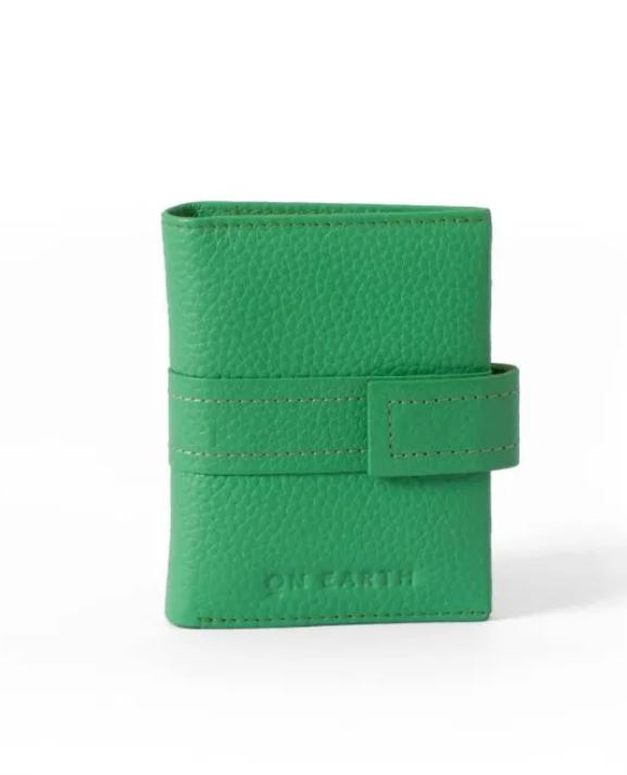 Portafoglio verde piccolo in pelle Cinzia